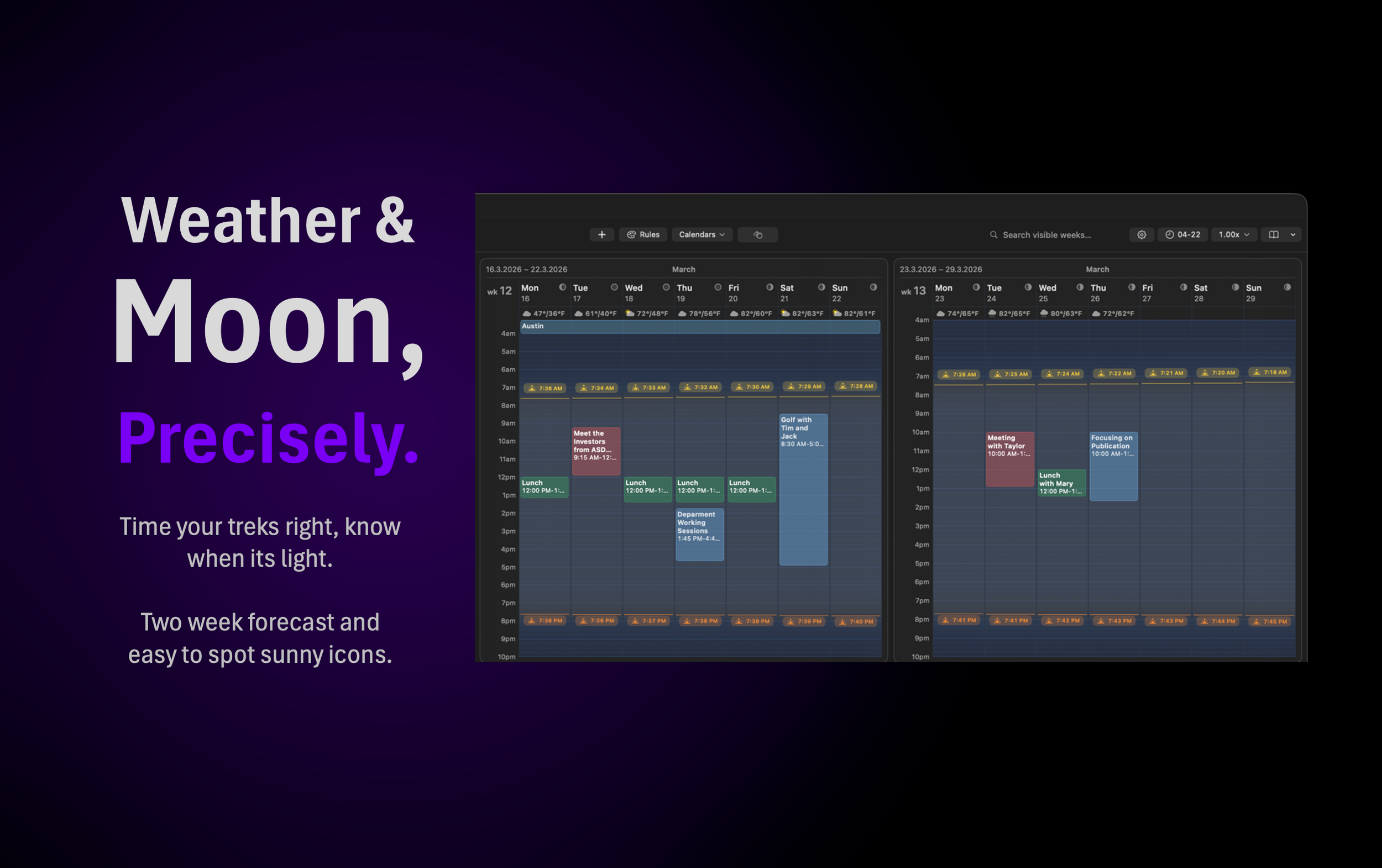 Weather and Moon phase