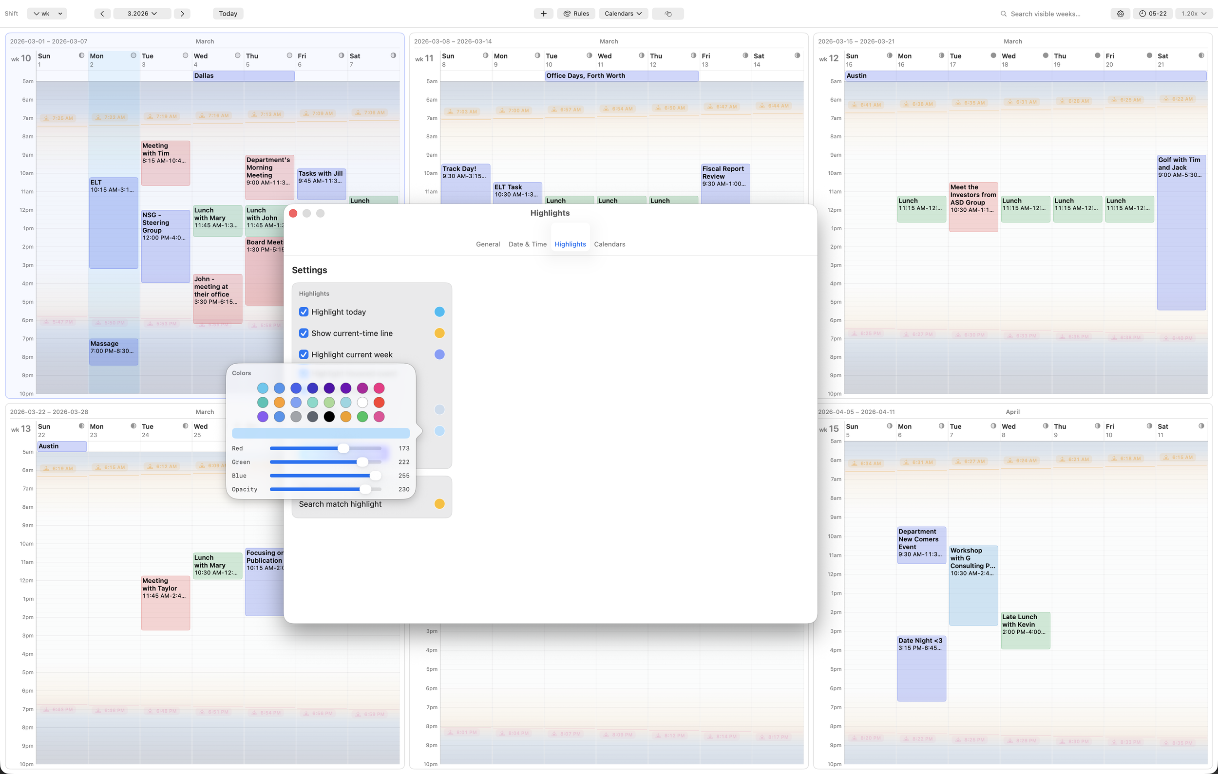 Highlight Color Selection