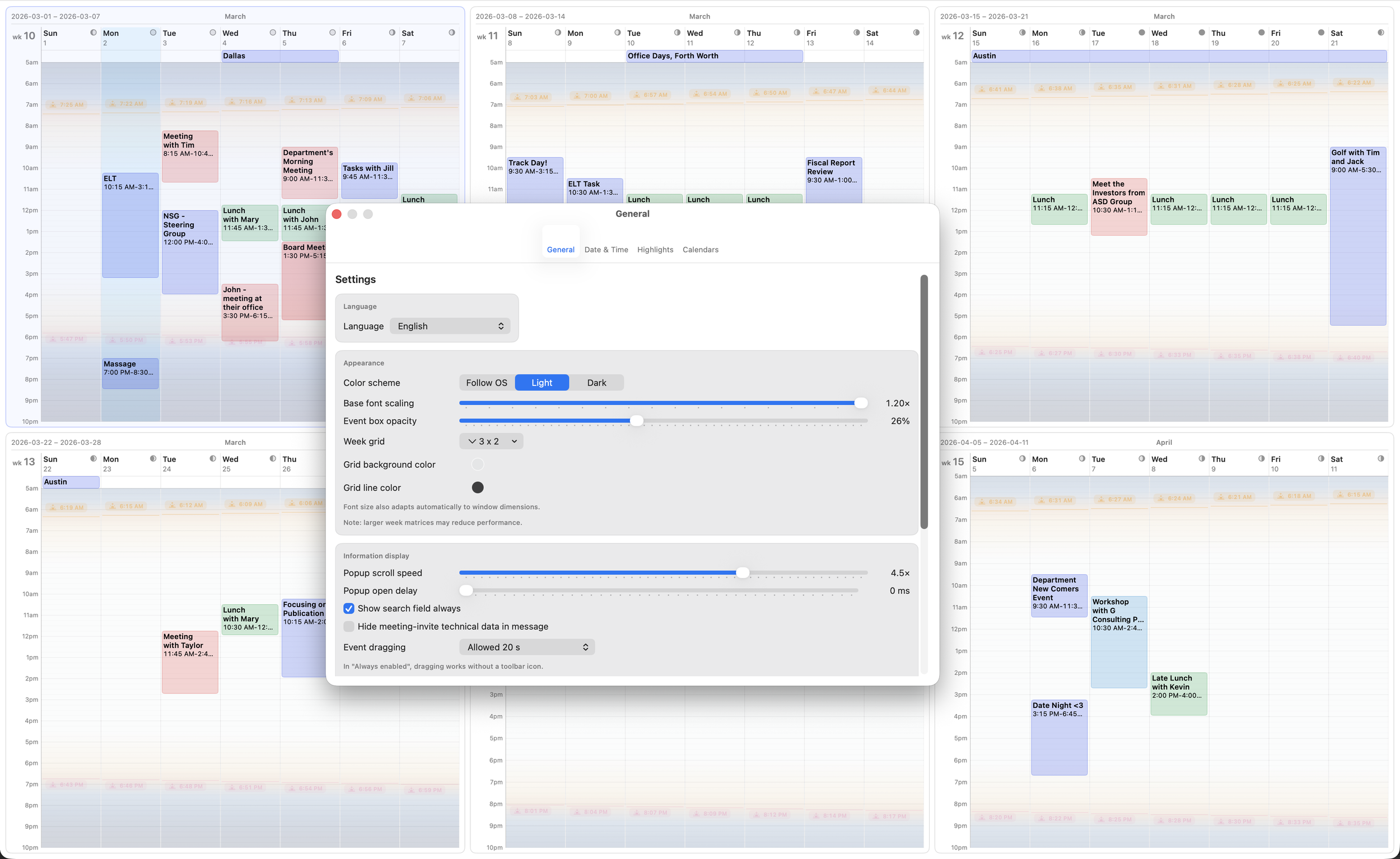 Customizable Behavior and Settings
