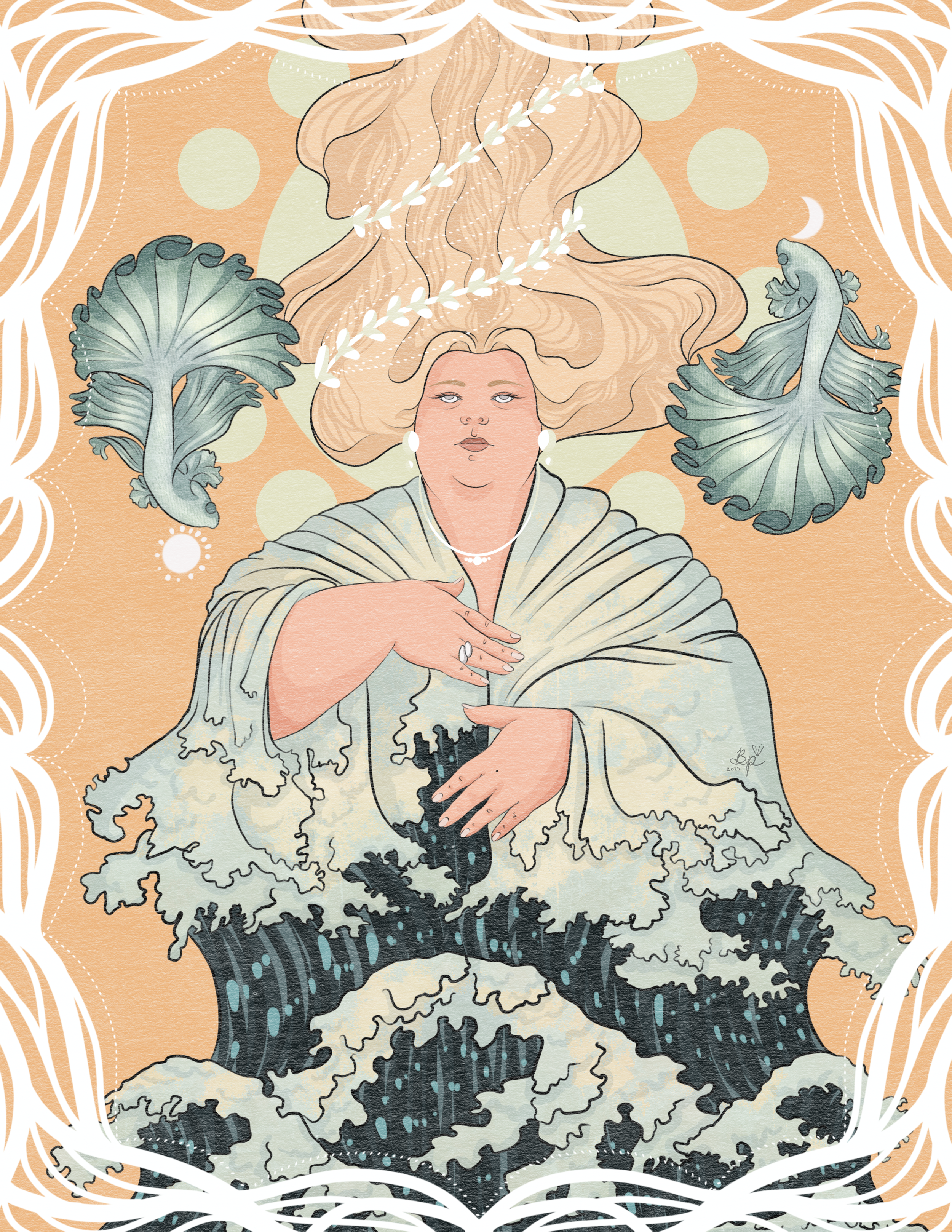 Mistress of Waves, 2025 (Inspired by Hokusai's Waves)