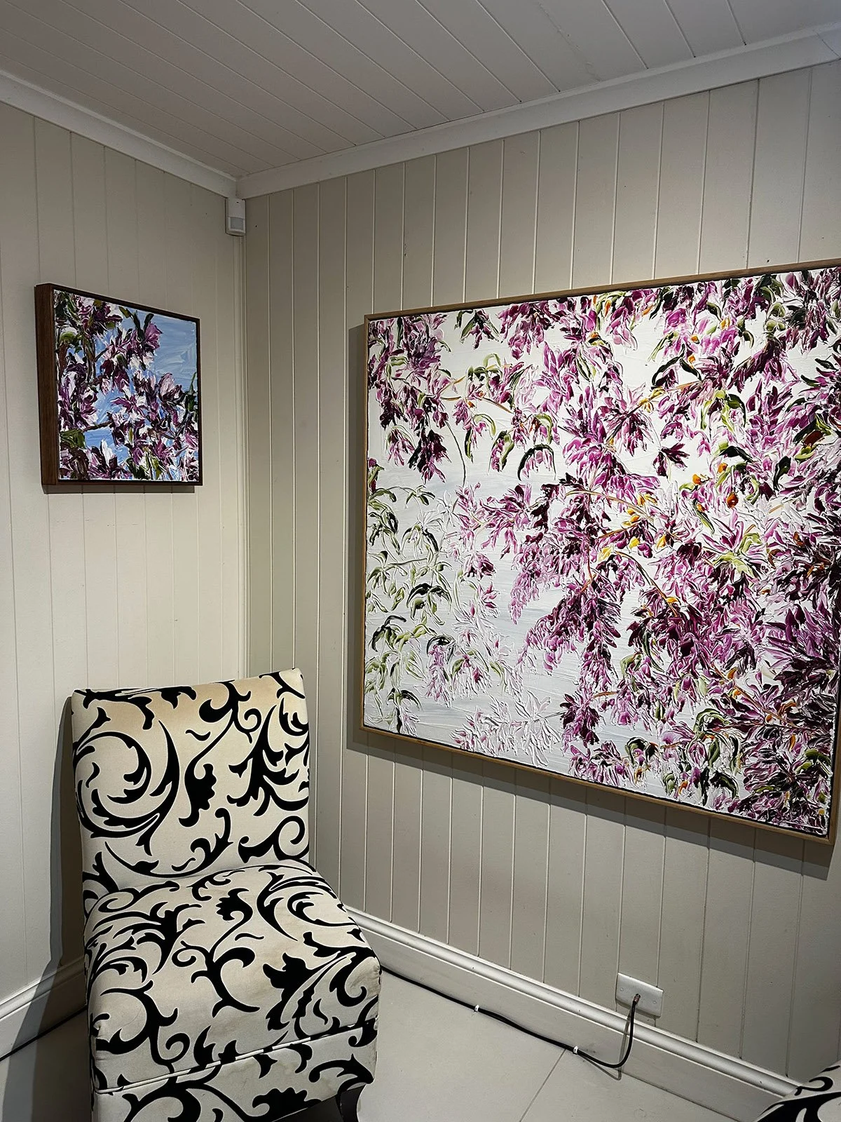 SOLD - Insitu collector share. Oil on Italian Linen, 120cm x 120cm, Framed in oak floating frame.