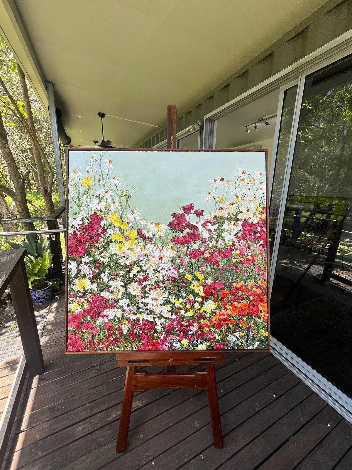 COMMISSION
114cm x 114cm
Oil on Italian Linen
Framed in a blackwood floating frame