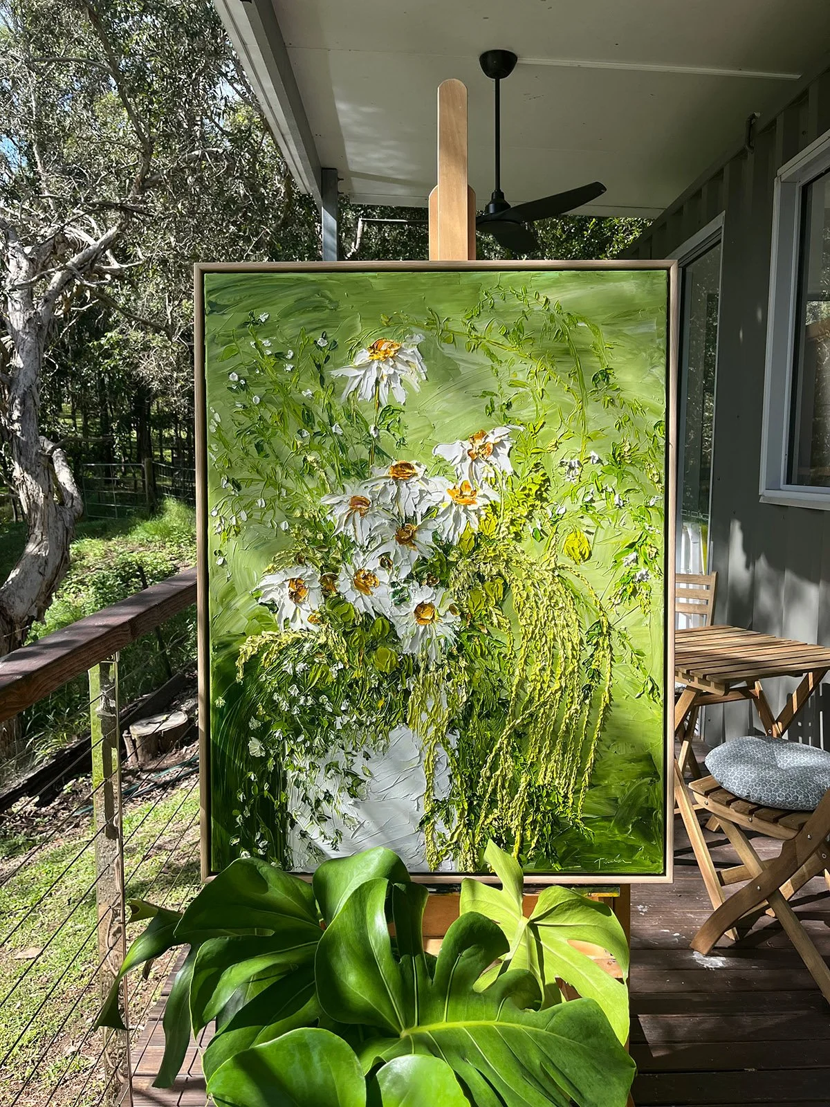 SOLD - 'Midsummer Delights'.
104cm x 83cm. Oil on linen; framed in a blackwood floating frame.