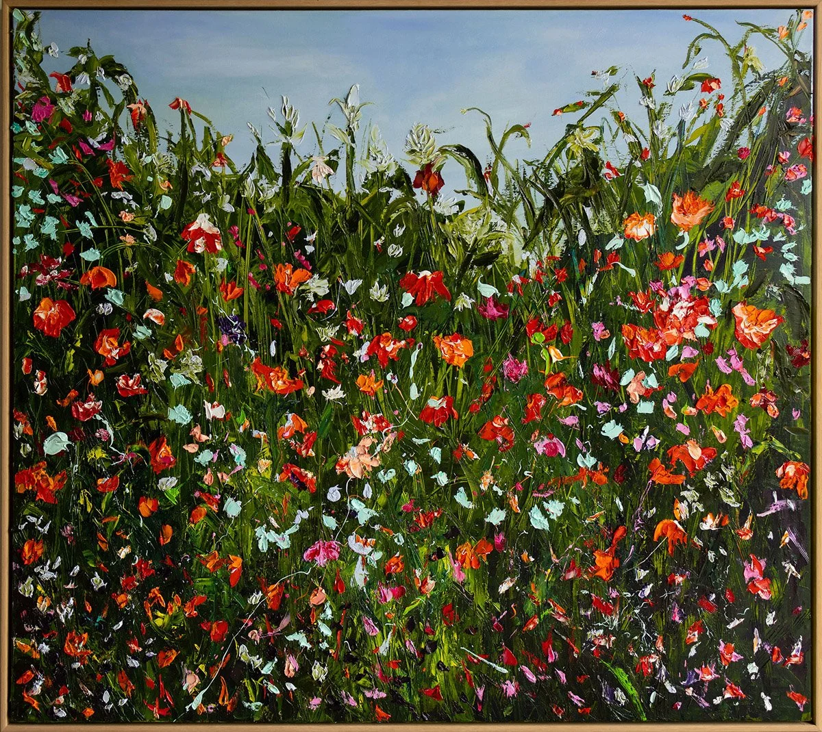 COMMISSION - 'In Amongst the Beauty, I Rest', Oil on Italian Linen, Framed 140cm x 126cm