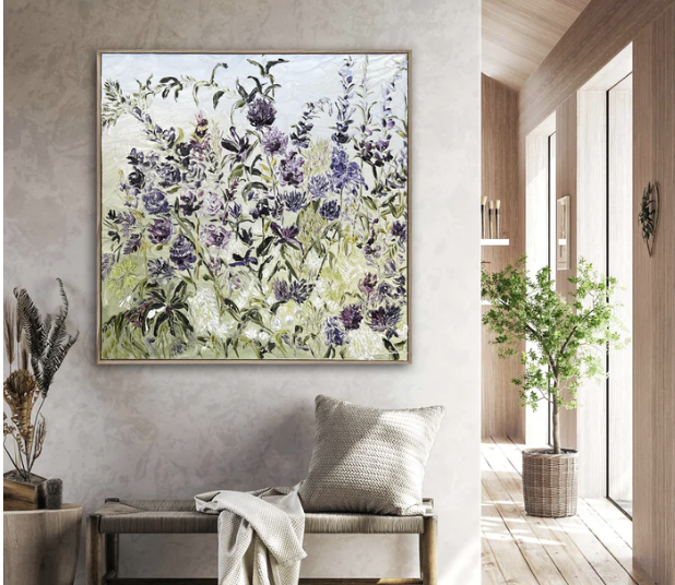 SOLD - 'Whisperings', 97 cm x 97 cm, Oil; Linen, Framed