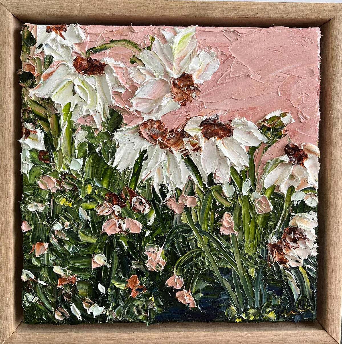 SOLD - 'The Smile that Uplifts', 23.5cm x 23.5cm, Oil on Linen, Framed