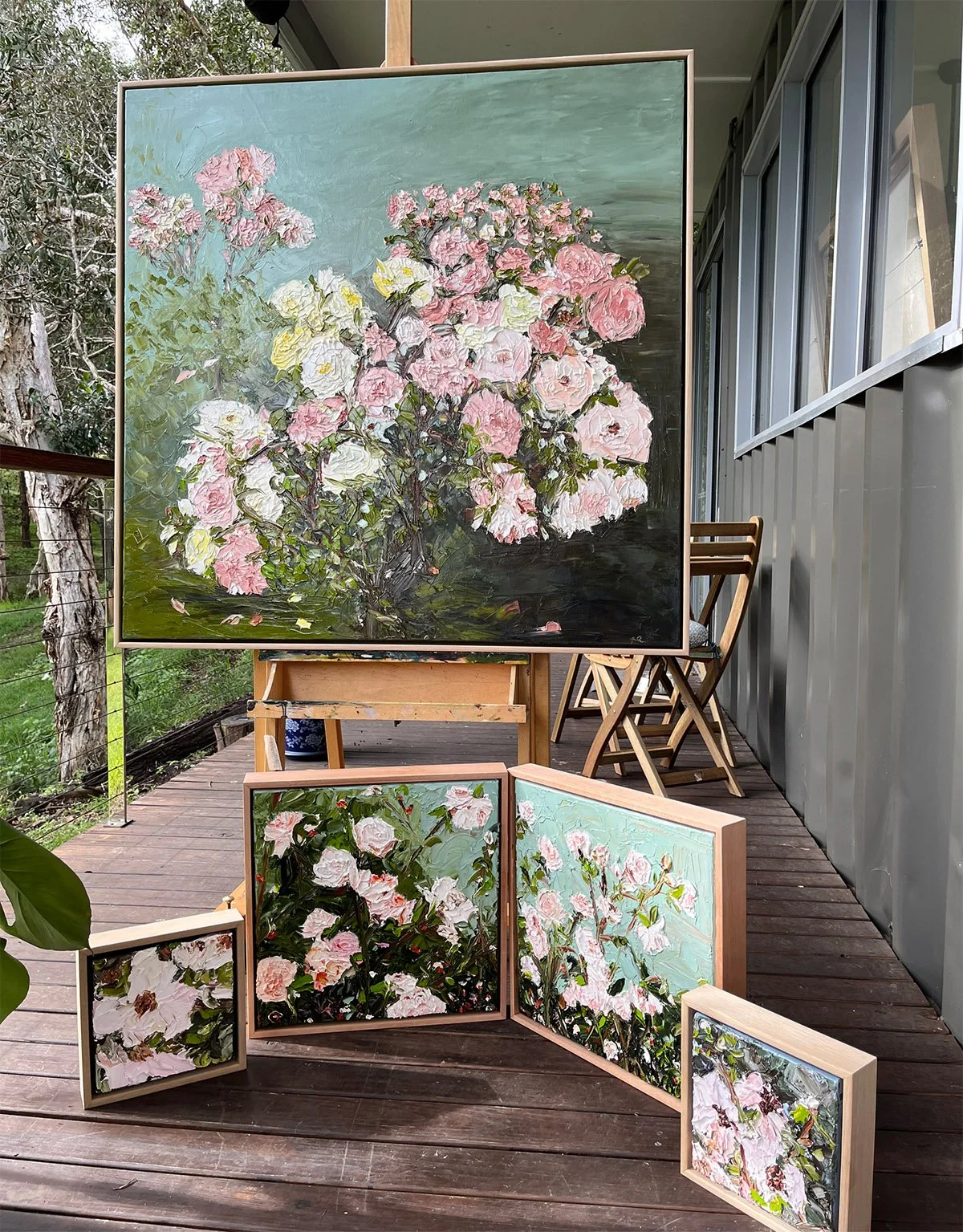 SOLD - 'Antique Daze', Oil on Italian Linen, 114cm x 114cm, Framed in a oak frame.