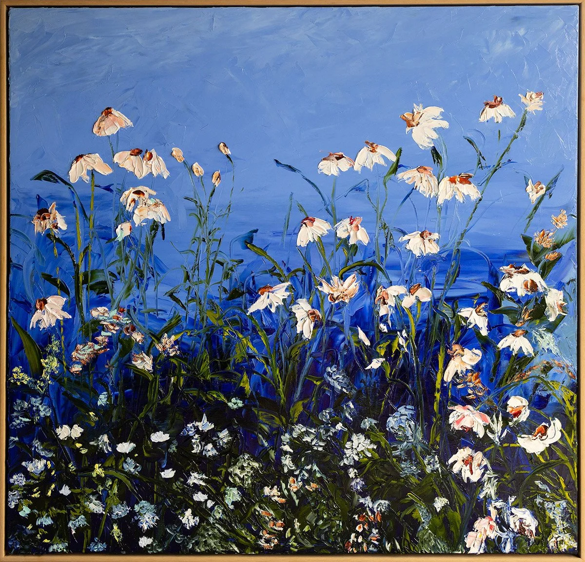 SOLD - 'Simplified Beauty' 126cm x 120cm, Oil on linen, Framed.