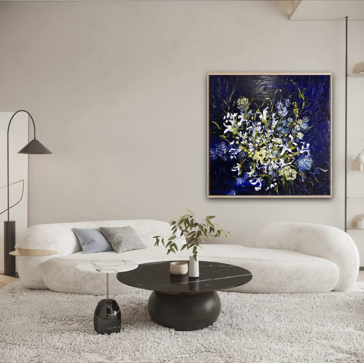 SOLD - 'Gloriosa Superba', 107 cm x 107 cm, Oil on Italian Linen, Framed in Oak.
This painting was delivered to the collector in Europe.