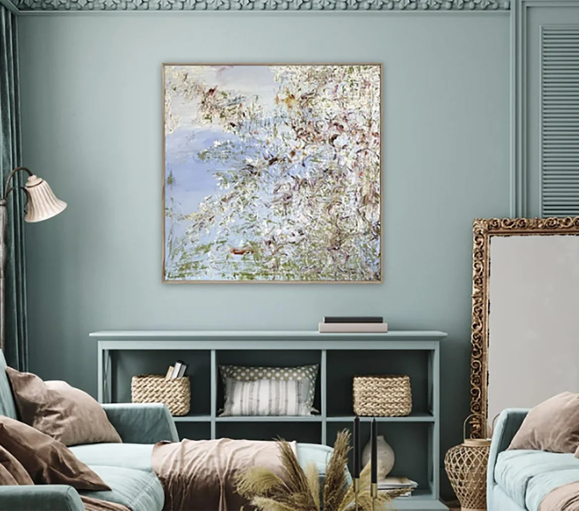 SOLD - 'When the Water Recedes', 110cm x 110cm, Oil on Italian Linen, Framed in Oak