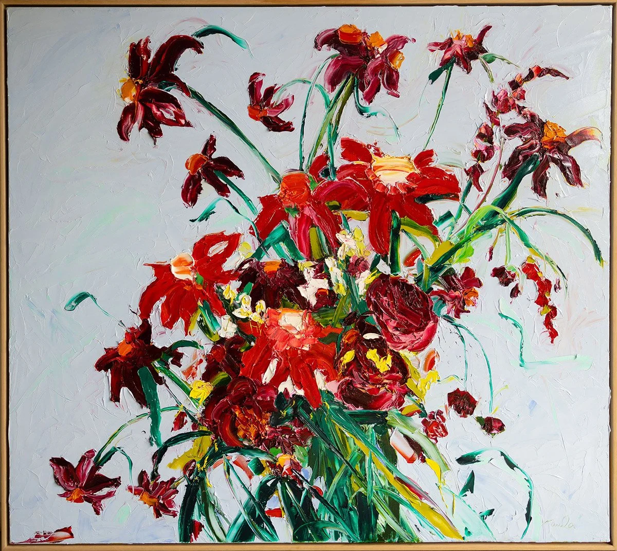 SOLD - 'Flights of Fancy', Oil on Italian Linen
140cm x 125cm, Framed in a floating oak frame.