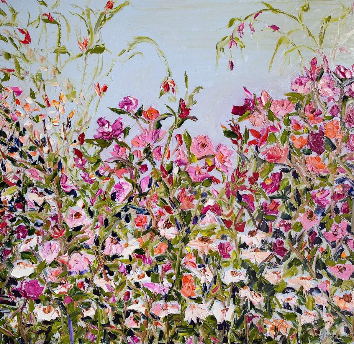 SOLD - 'Rise Up and Meet the Sun', Oil on Italian Linen, 126cm x 120cm, Framed in a blackwood floating frame.