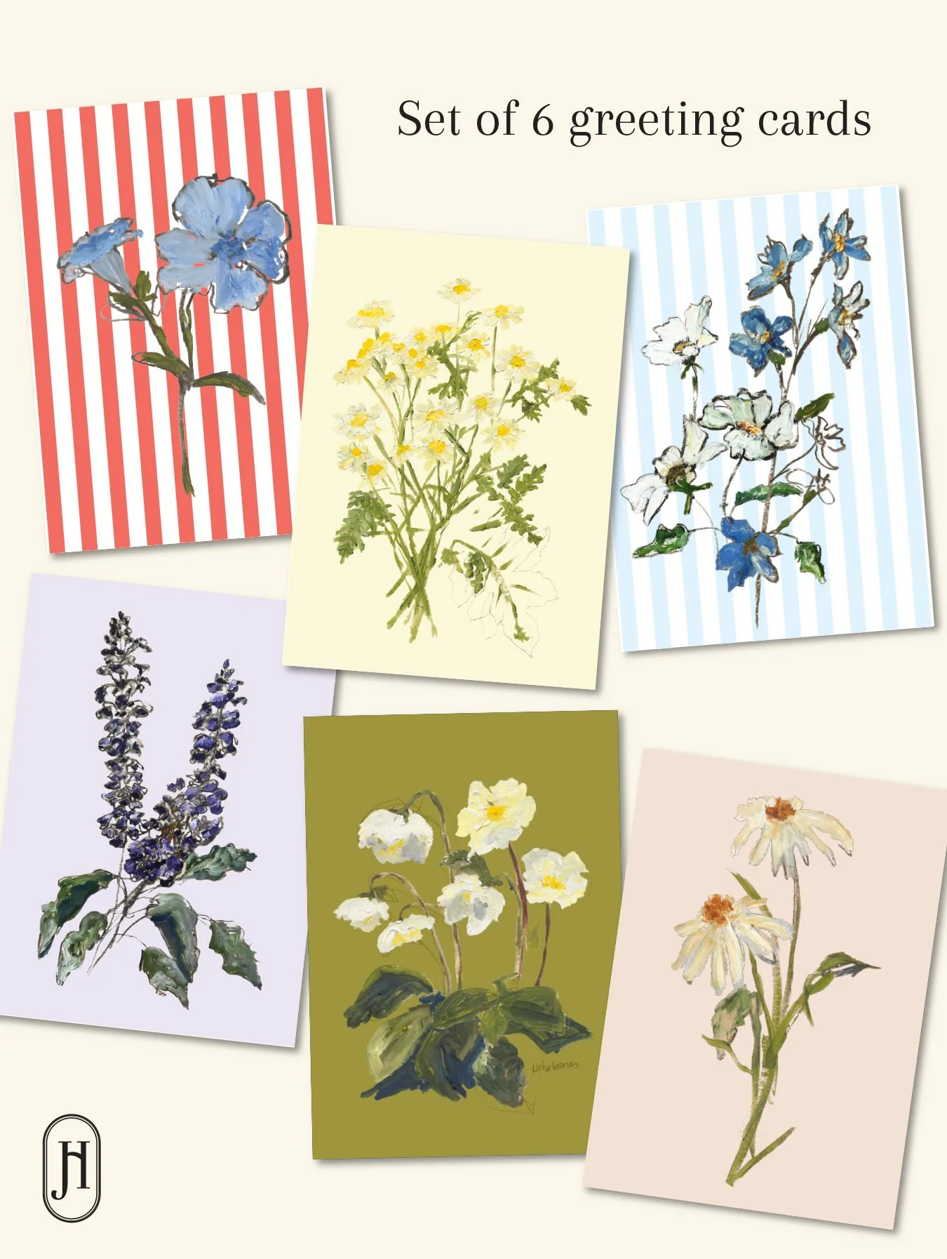 Pack of 6 greeting cards