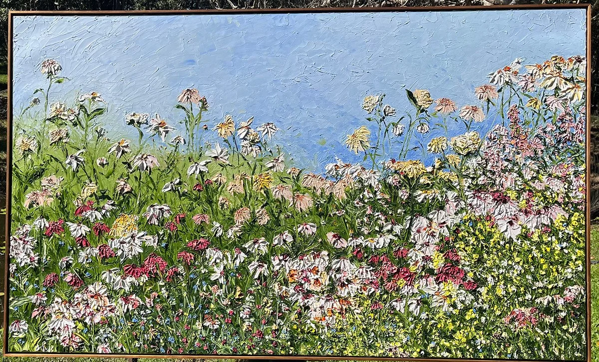 COMMISSION - 'Come Dance with Me'.
Oil on Italian linen, 203cm x 122 cm , framed in a caramel blackwood floating frame.