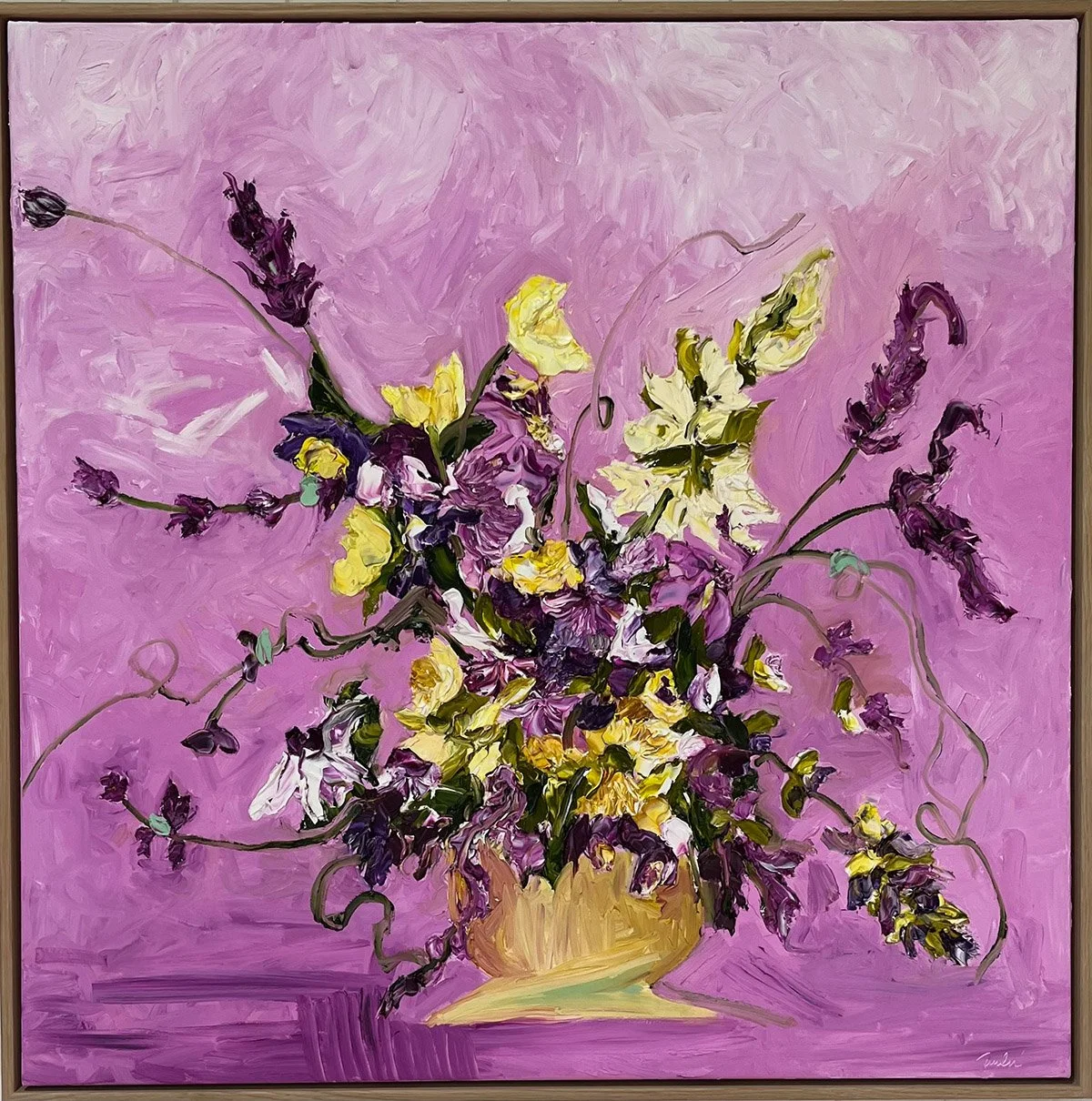 SOLD - 'Summer Breeze', 97 cm x 97 cm, Oil on Italian Linen, Framed in Oak