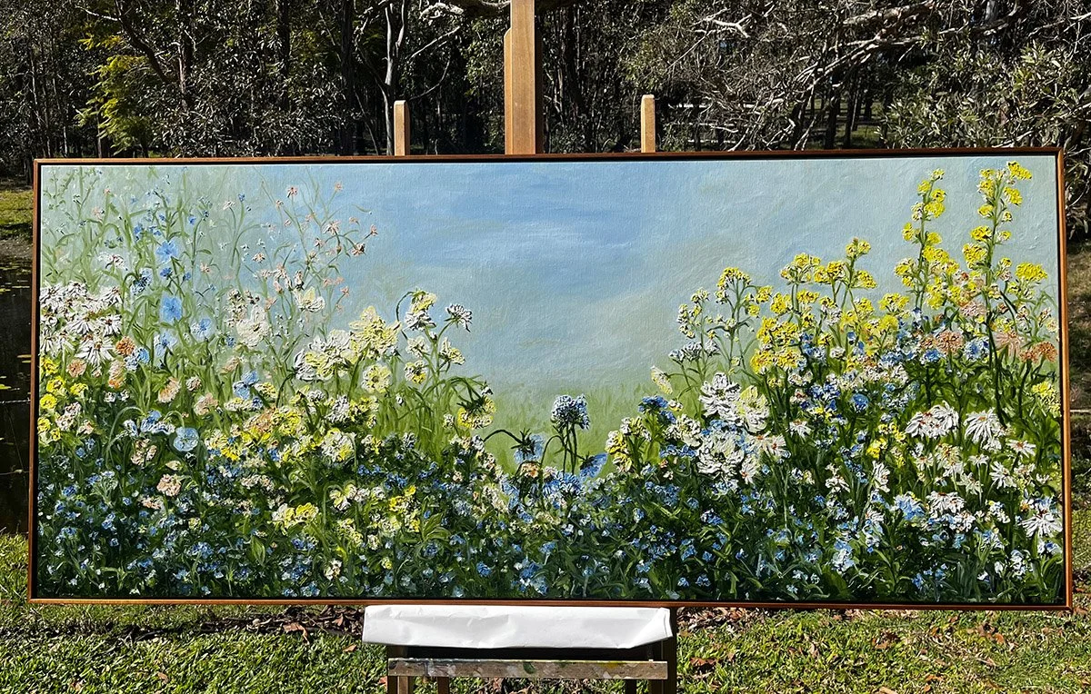 COMMISSION - 'Where Dreams are Made'.
205cm x 90cm, oil on Italian linen, framed in blackwood. 