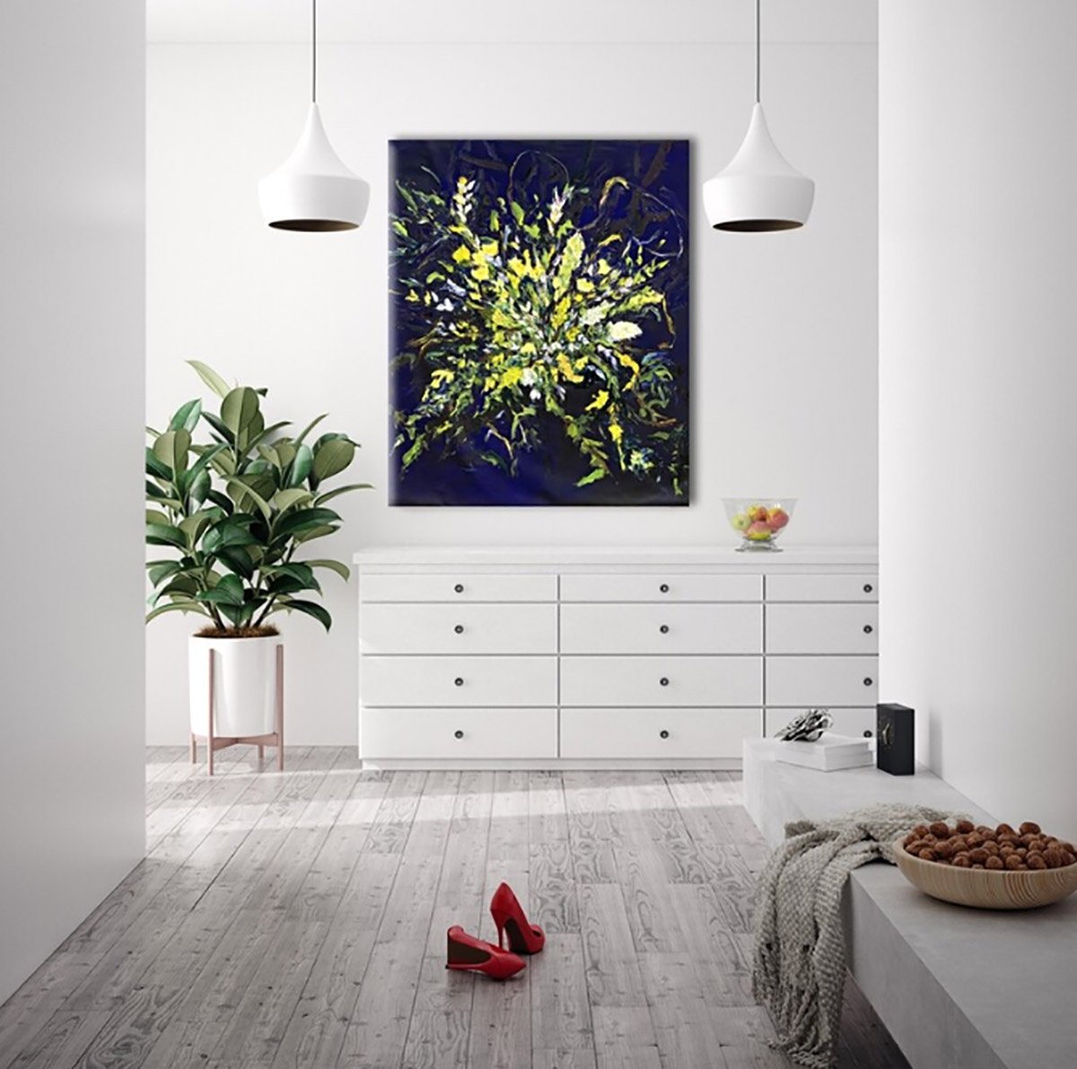 SOLD - 'Hill Top Walks on a Windy Day', Oil on Italian Linen, 115 x 140cm