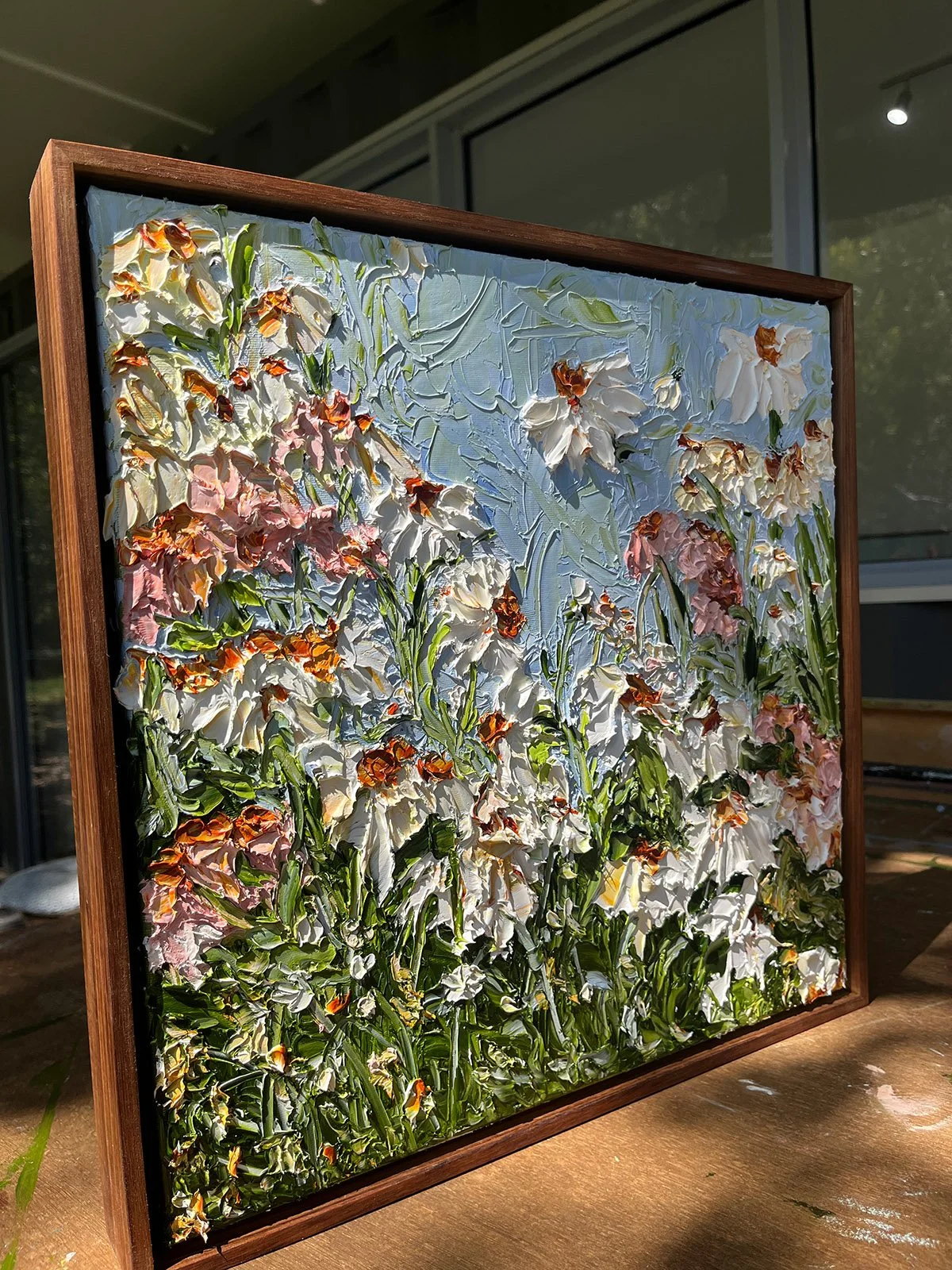 SOLD - 'To Sing a Song of Love', 43cm x 43cm, Oil on Linen, Framed