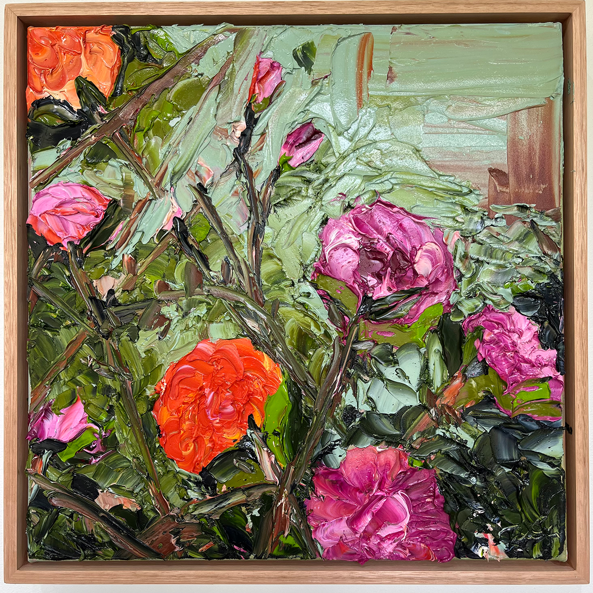 SOLD - 'The Sun Bathers', 43cm x43cm, Oil on linen, Framed
