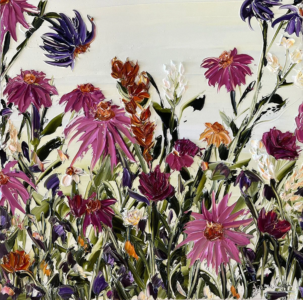 SOLD. Small works, Oil on Polycotton, Framed. 