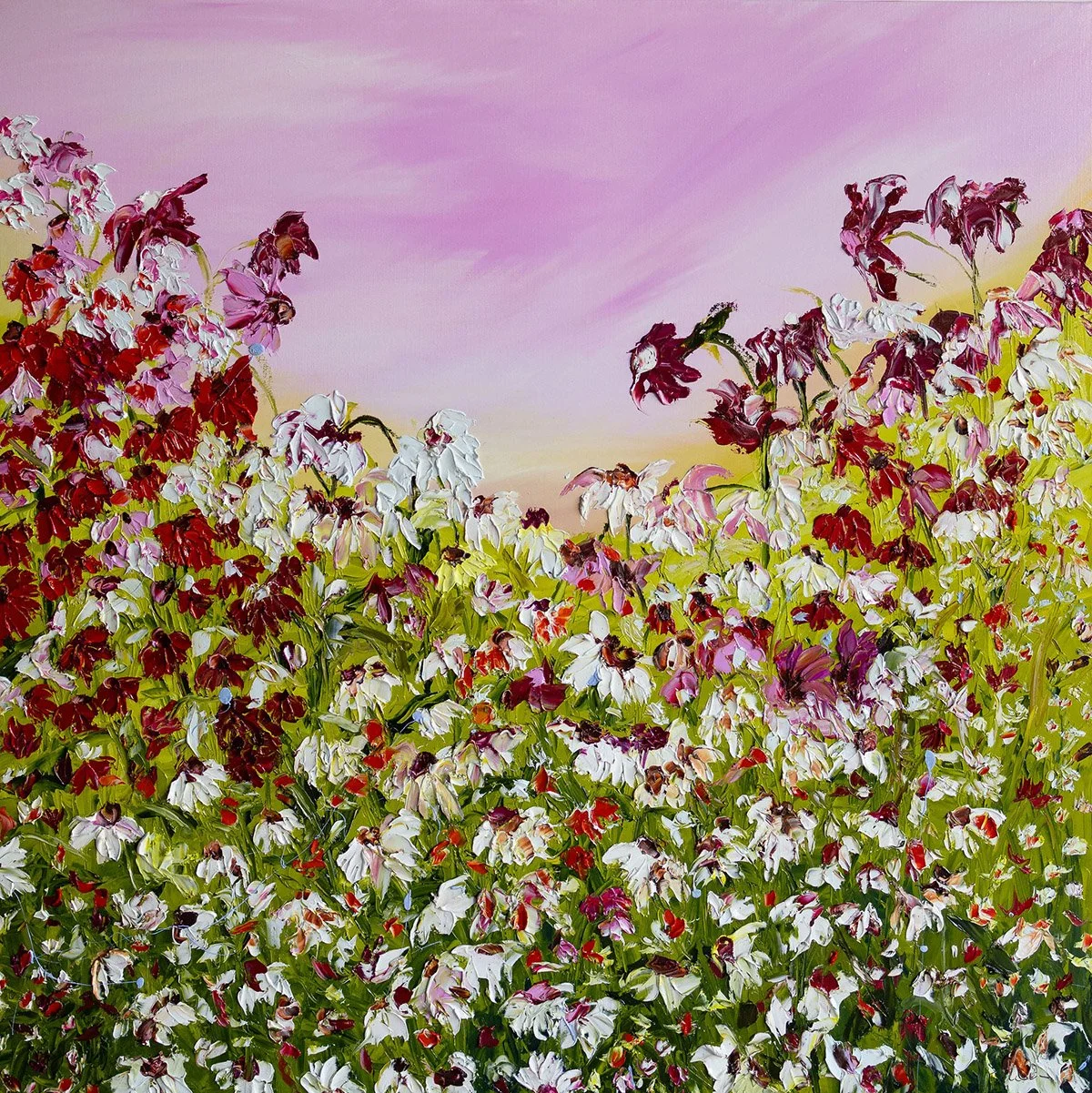 SOLD - 'Kissed', Oil on Italian Linen, Framed 126cm x 120cm
