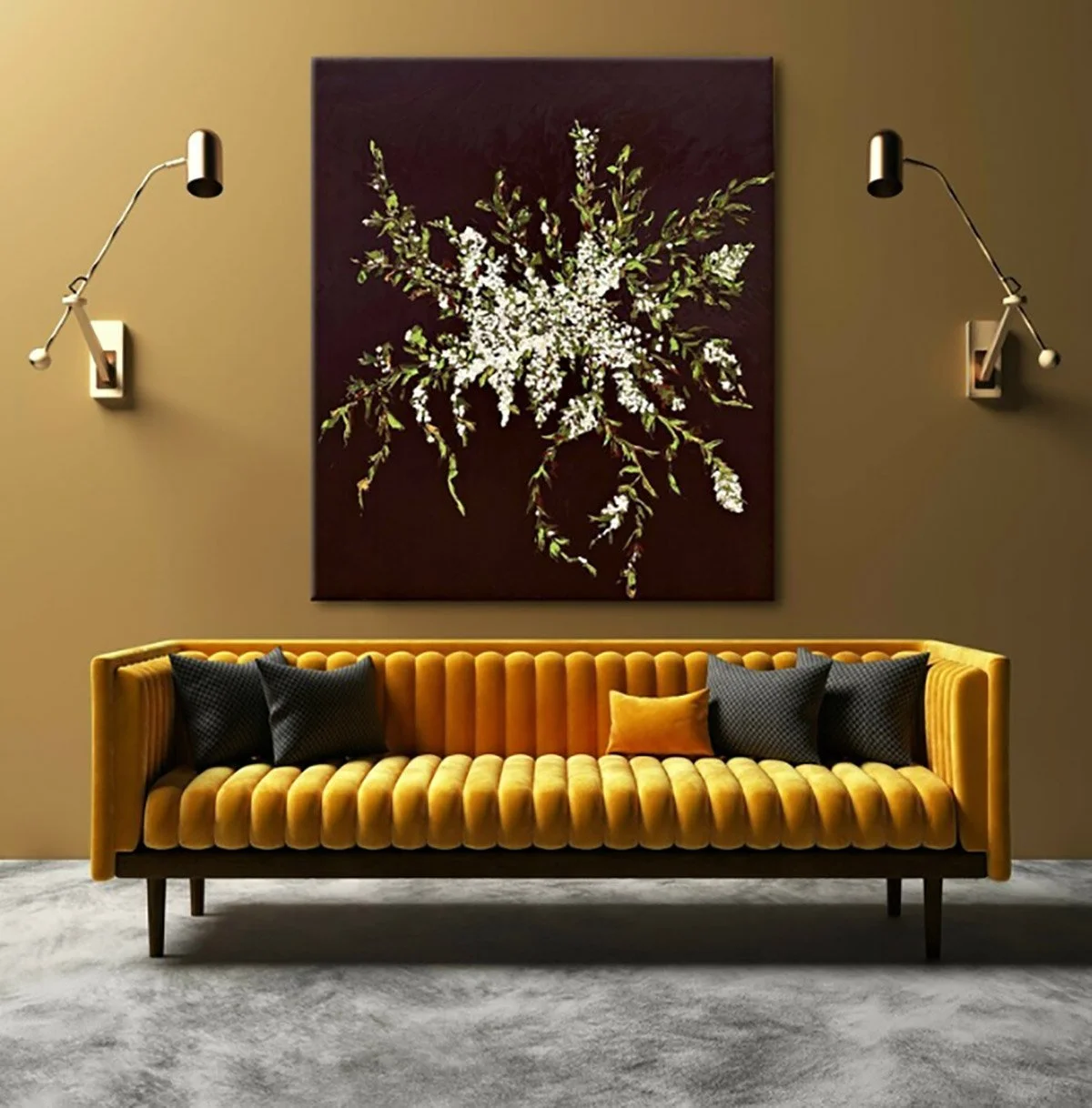 SOLD - 'The Fragrance Lingers', Oil and gold leaf on Italian linen, 119cm x 140cm, Unframed.