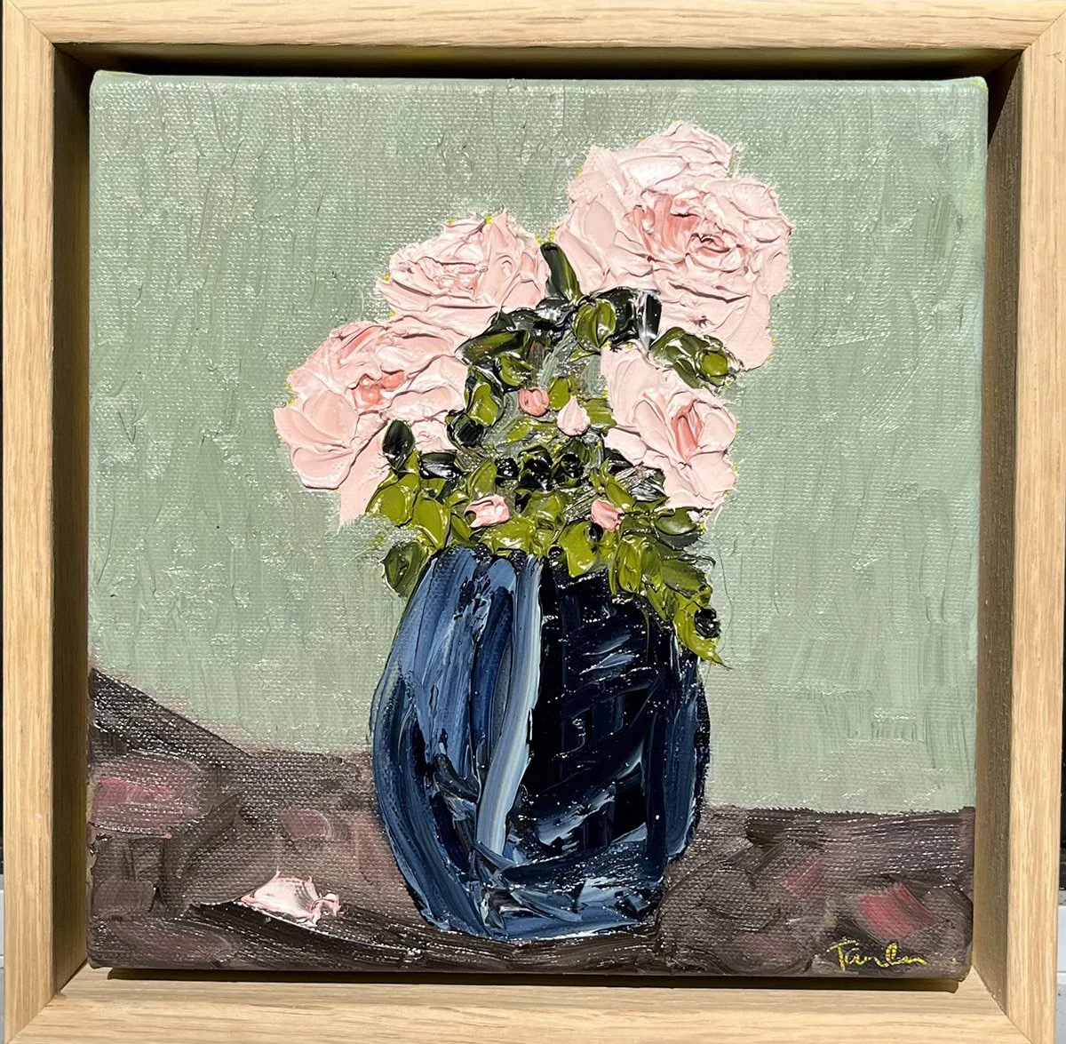 SOLD - 'Bedside Companion', 23.5 cm x 23.5cm, Oil on Linen, Framed