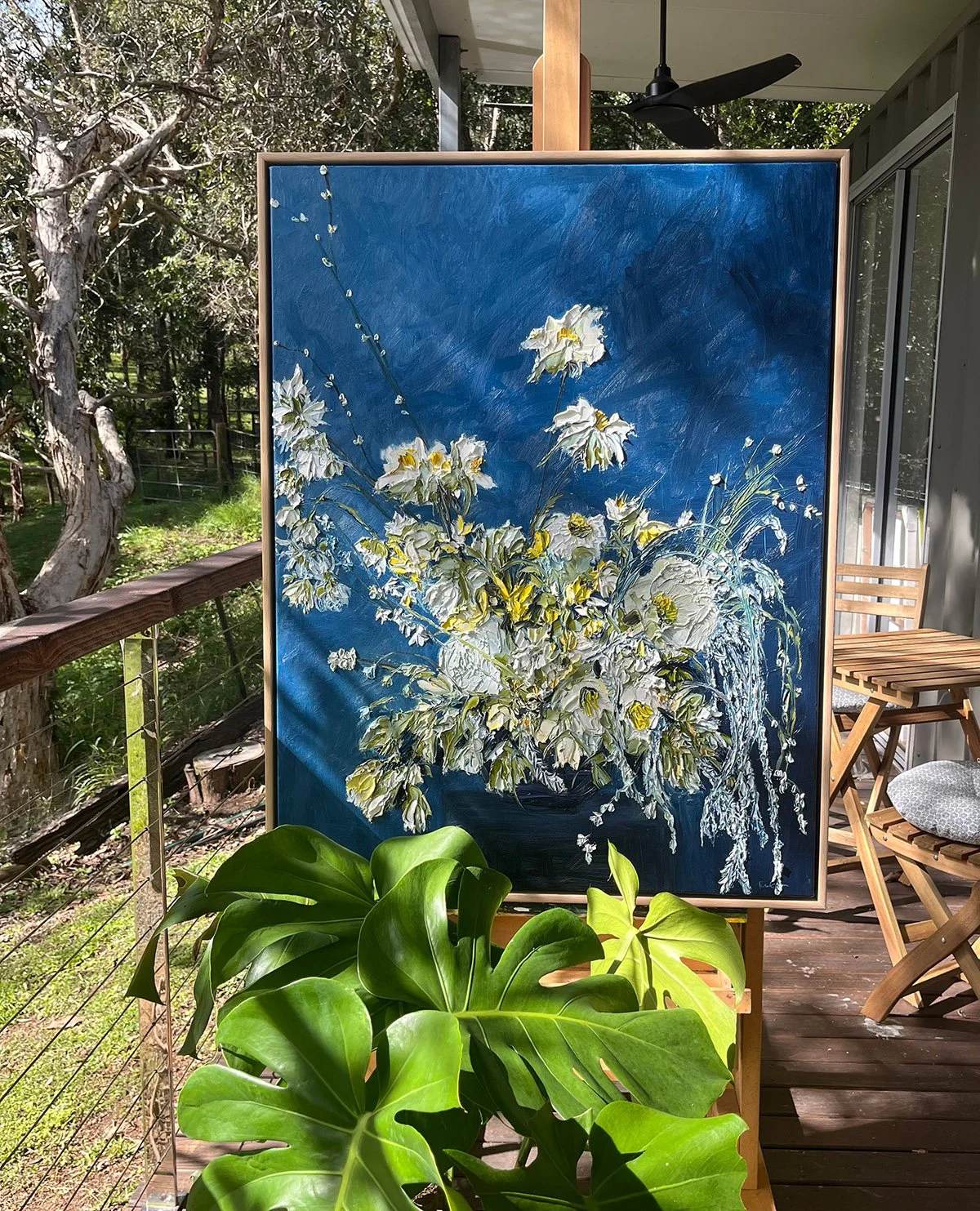 SOLD - 'Moonlight Gaze', 104cm x 83cm, Oil on linen; framed.