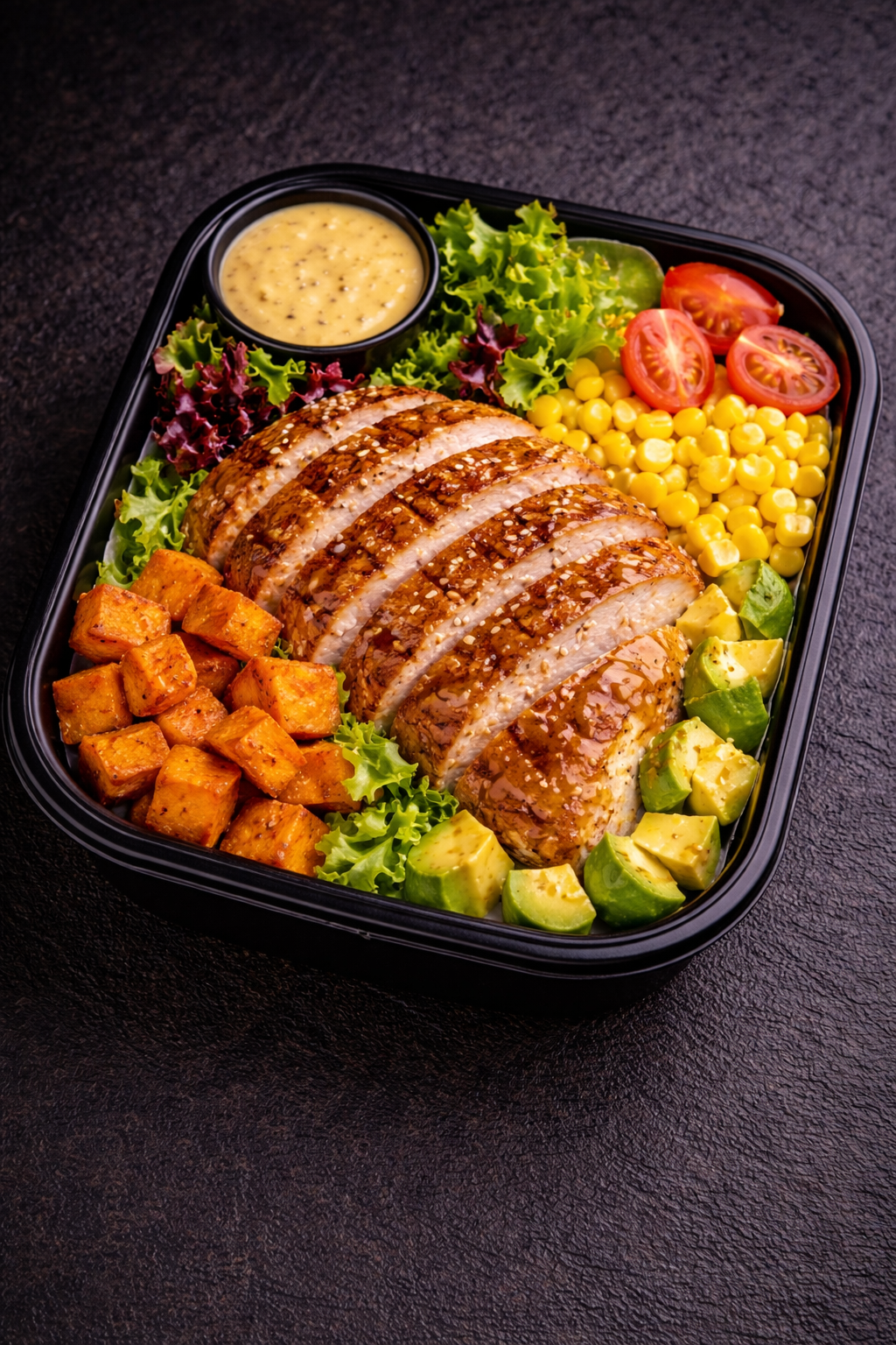 Chicken Avocado Power Bowl-Honey Mustard Sauce