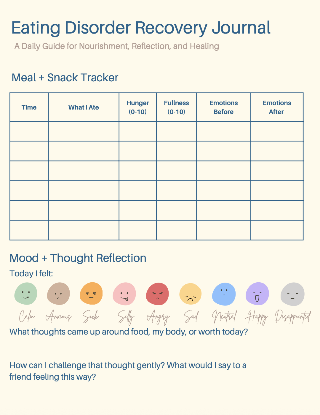 Eating Disorder Recovery Journal