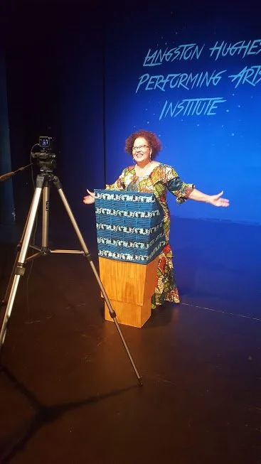 Lecturing at the Langston Hughes Performing Arts Institute
