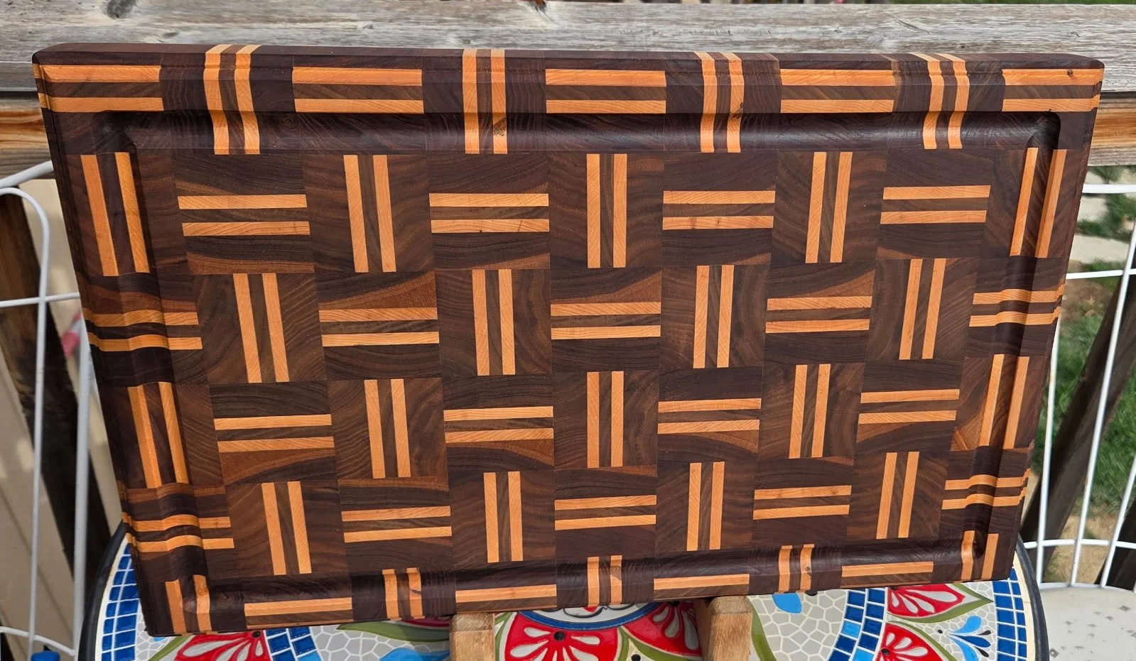 #1 Walnut & Maple Basket Weave Brisket Board