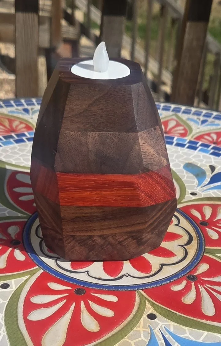 #15 Walnut & Padauk Tea Light and Air Plant Holder