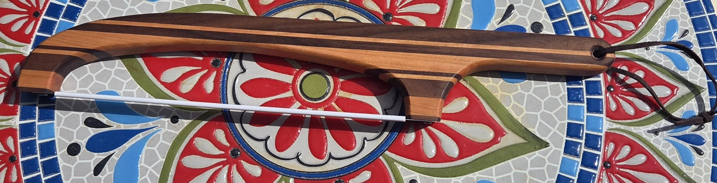 Right-handed Walnut & Cherry Bow Bread Knife