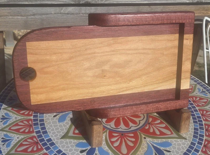 Cherry & Purple Heart Bread Slicing Board