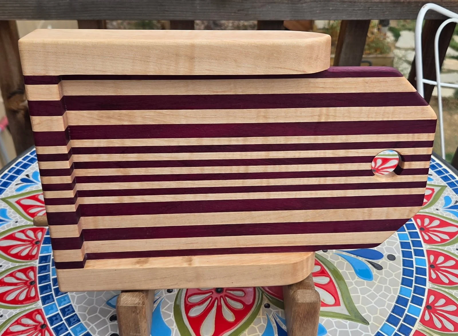 #6 Maple & Purple Heart Double-Sided Bread Slicing Board