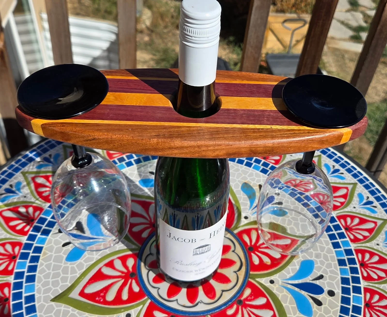 #50 Exquisite Multi-Wood Wine Glass Holder