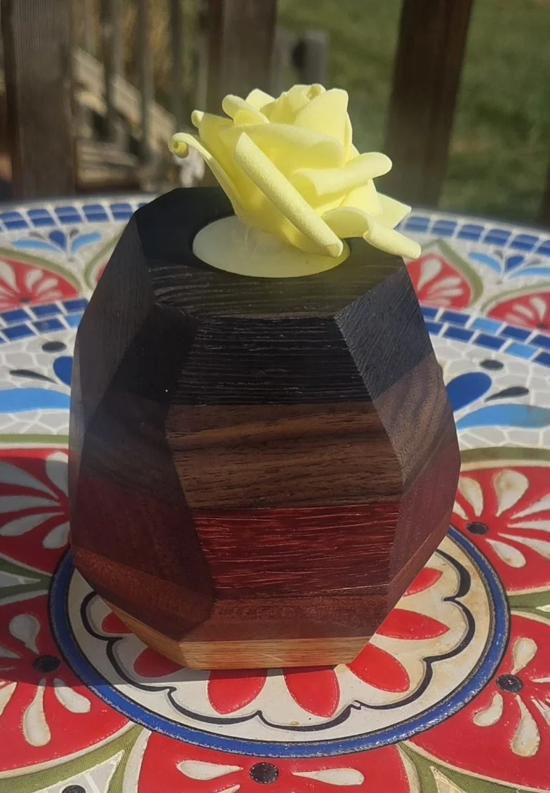 #17 Exotic Hardwood Tea Light & Air Plant Holder