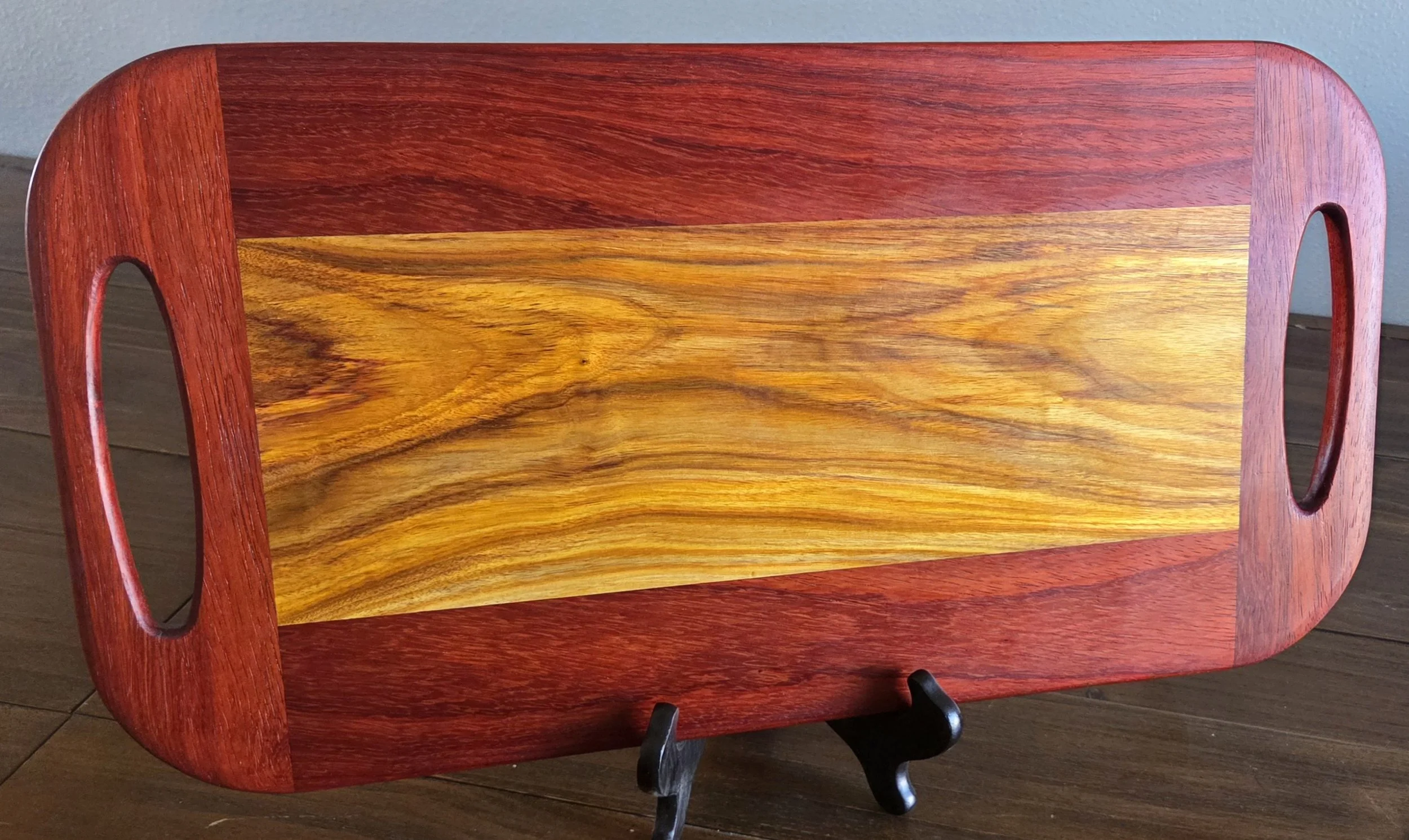 Exquisite Padauk and Canary Wood Charcuterie Board