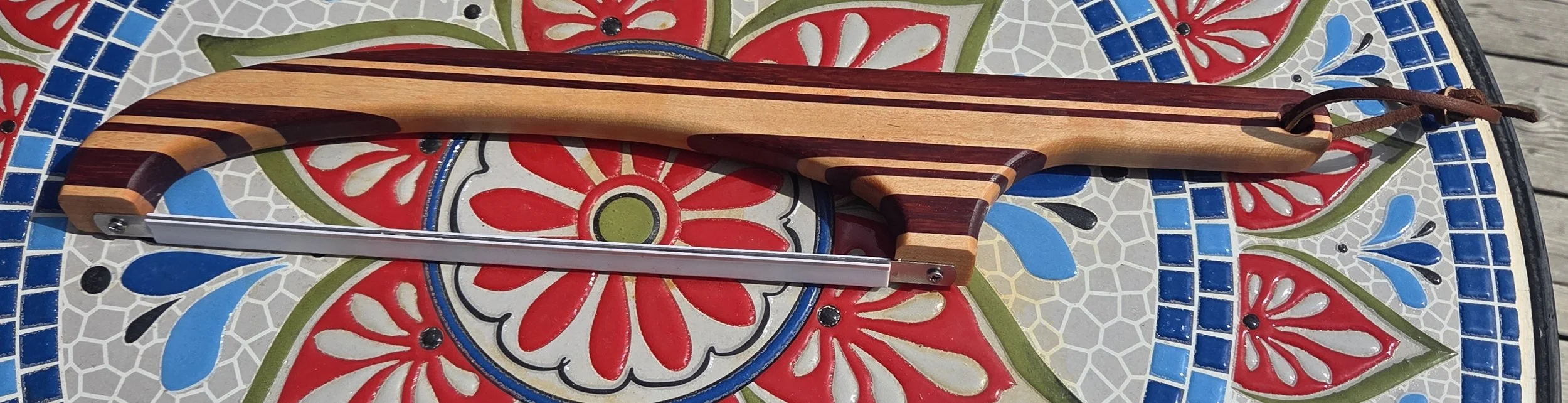 Left-Handed Padauk & Maple Bow Bread Knife
