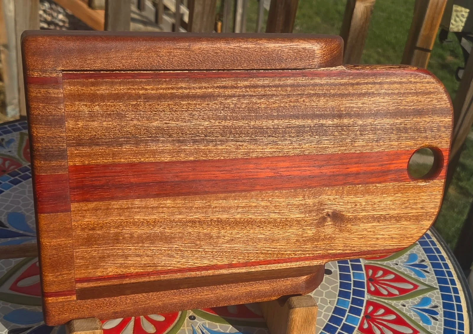 #58 Double-Sided Sapele & Padauk Bread Slicing Board