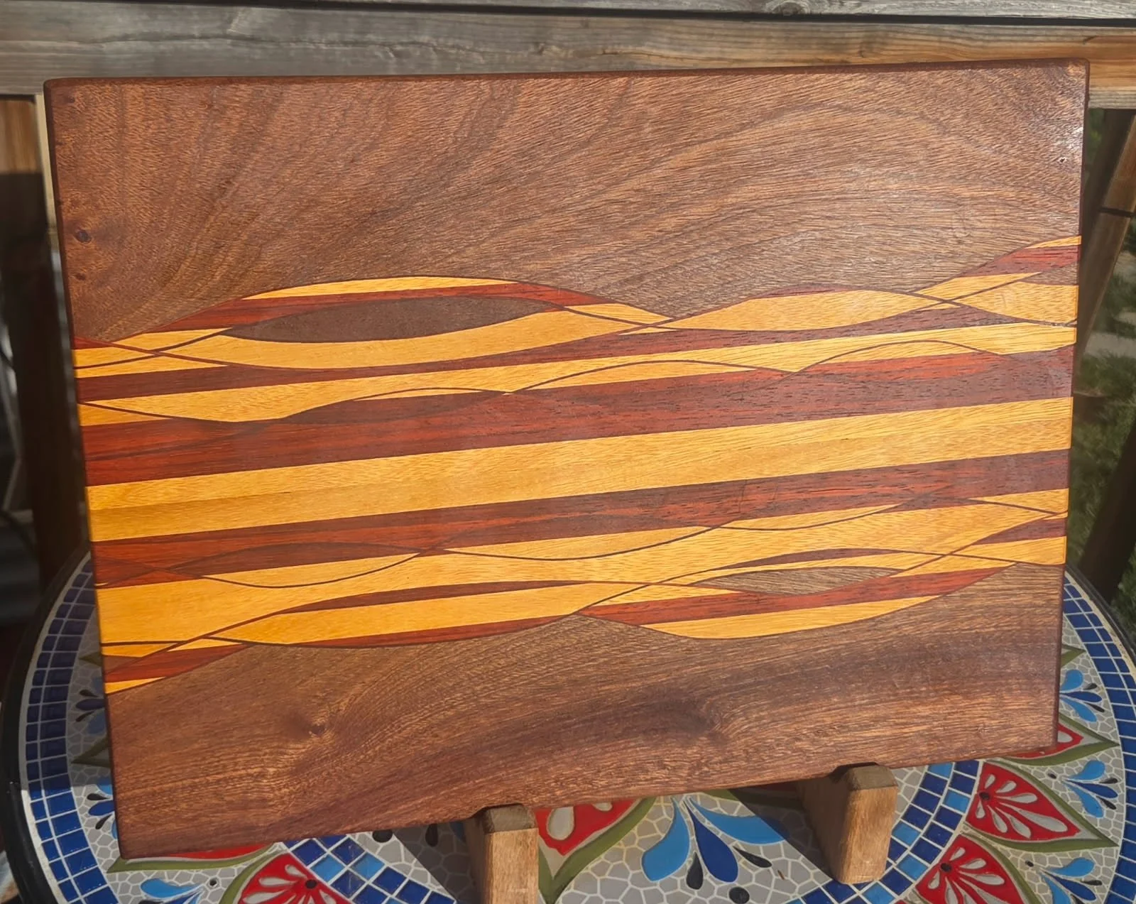 #61 Exotic Wood Weave Cutting Board