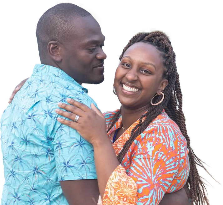 happy couple embracing outdoors, smiling at camera, representing joy and connection in a healthy relationship