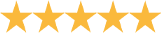 Five gold stars representing a five-star rating