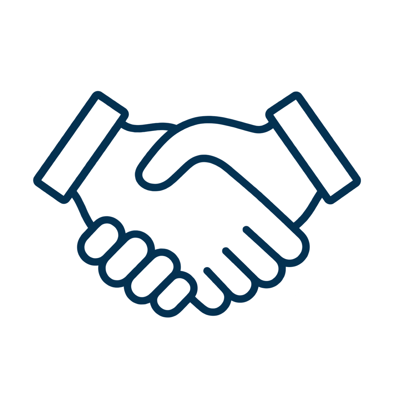 Outline of shaking hands representing commercial architecture owners representation