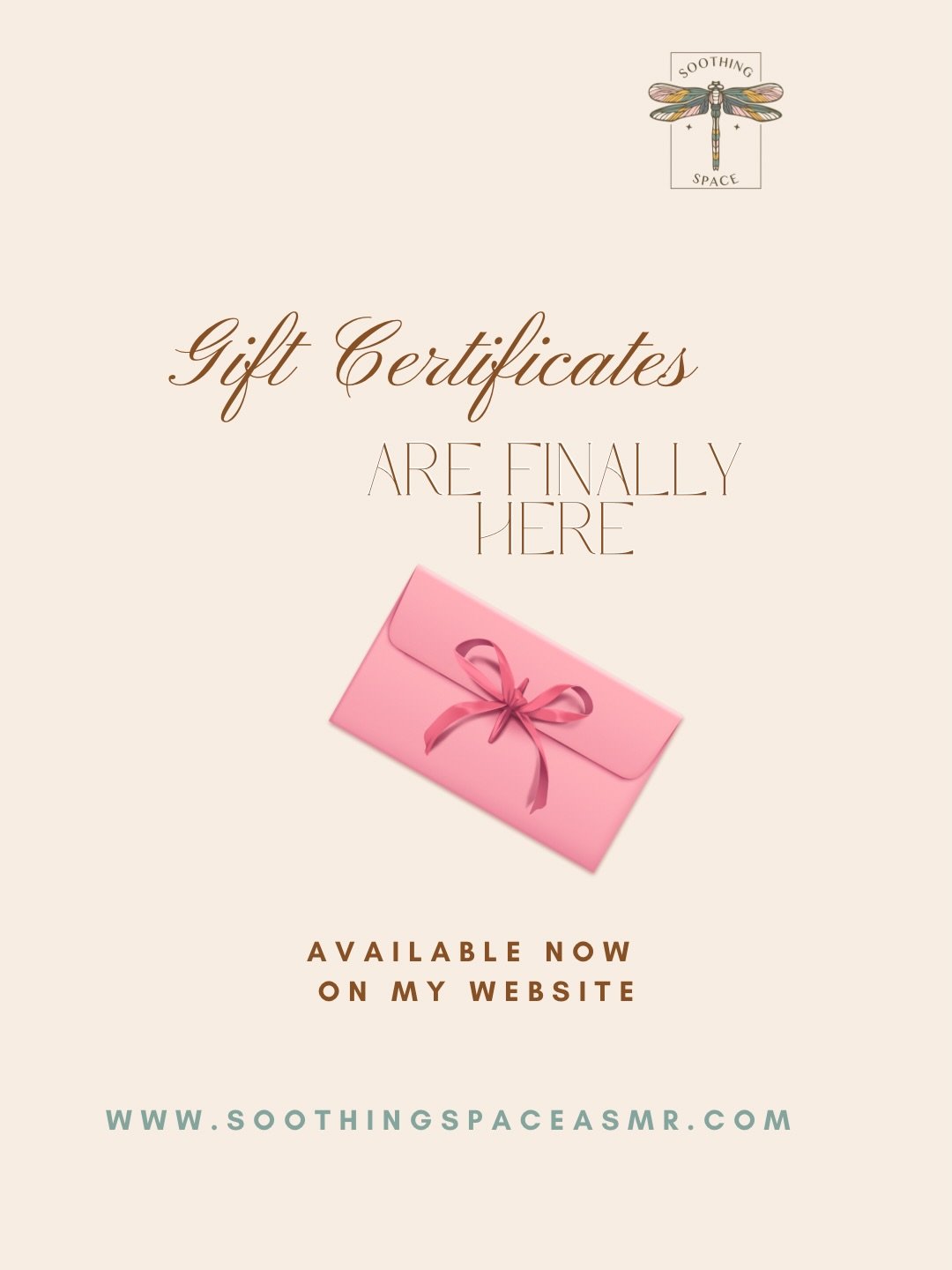 ✨Gift Cards are finally here✨

If you&rsquo;ve been wanting to share the Soothing Space experience with someone you love, now you can.

Whether it&rsquo;s for a birthday, a new mom, a friend going through a stressful season, or simply someone who des