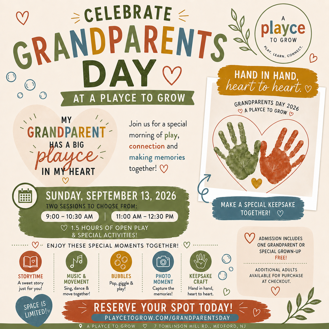 Grandparents Day Celebration- Sun, Sept 13th (11:00 am - 12:30 pm)