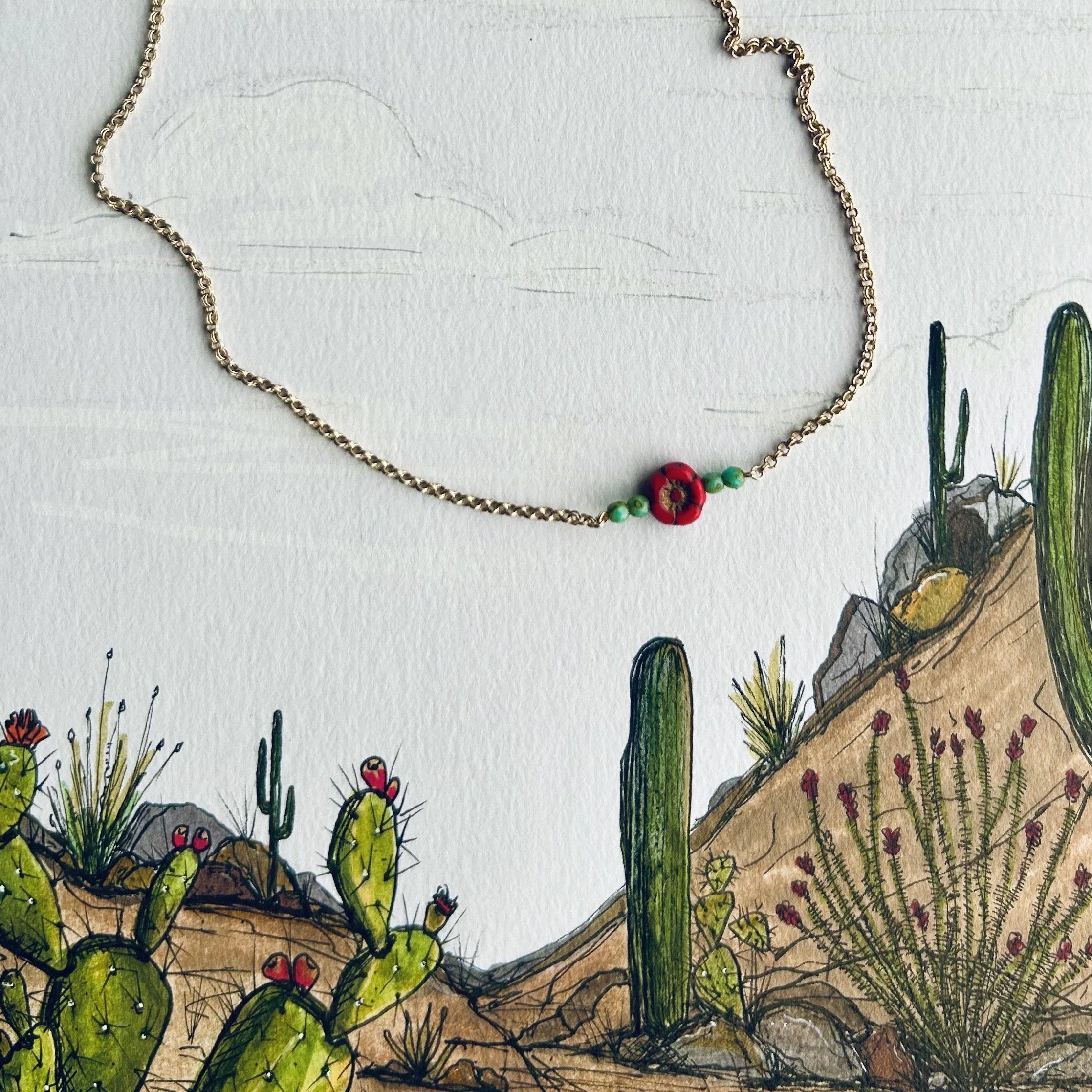 Petite Cactus Blossom Necklace
