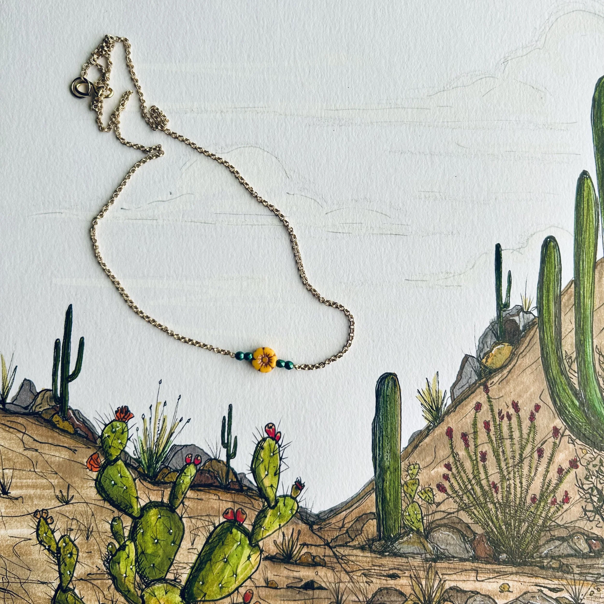 Petite Cactus Blossom Necklace