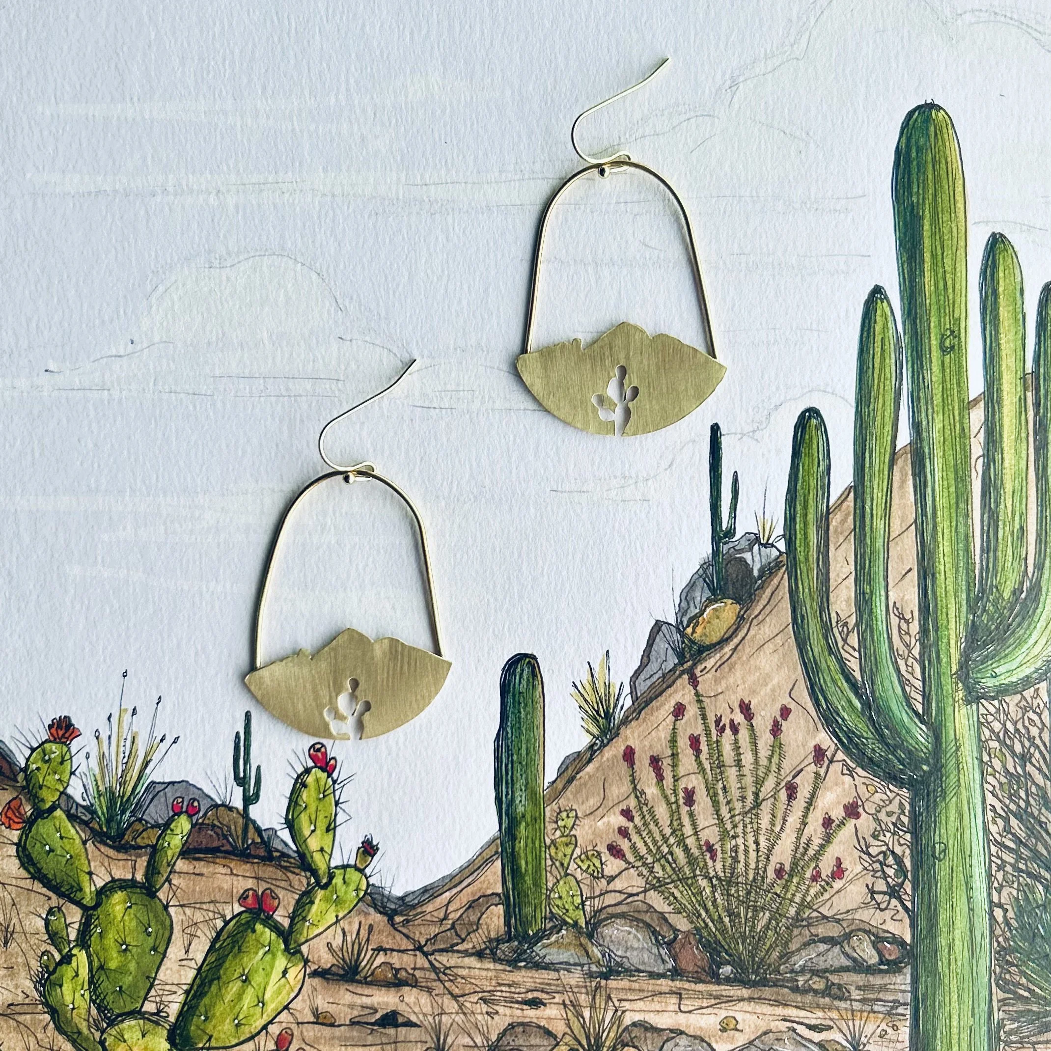 Camelback Mountain Prickly Pear Earrings